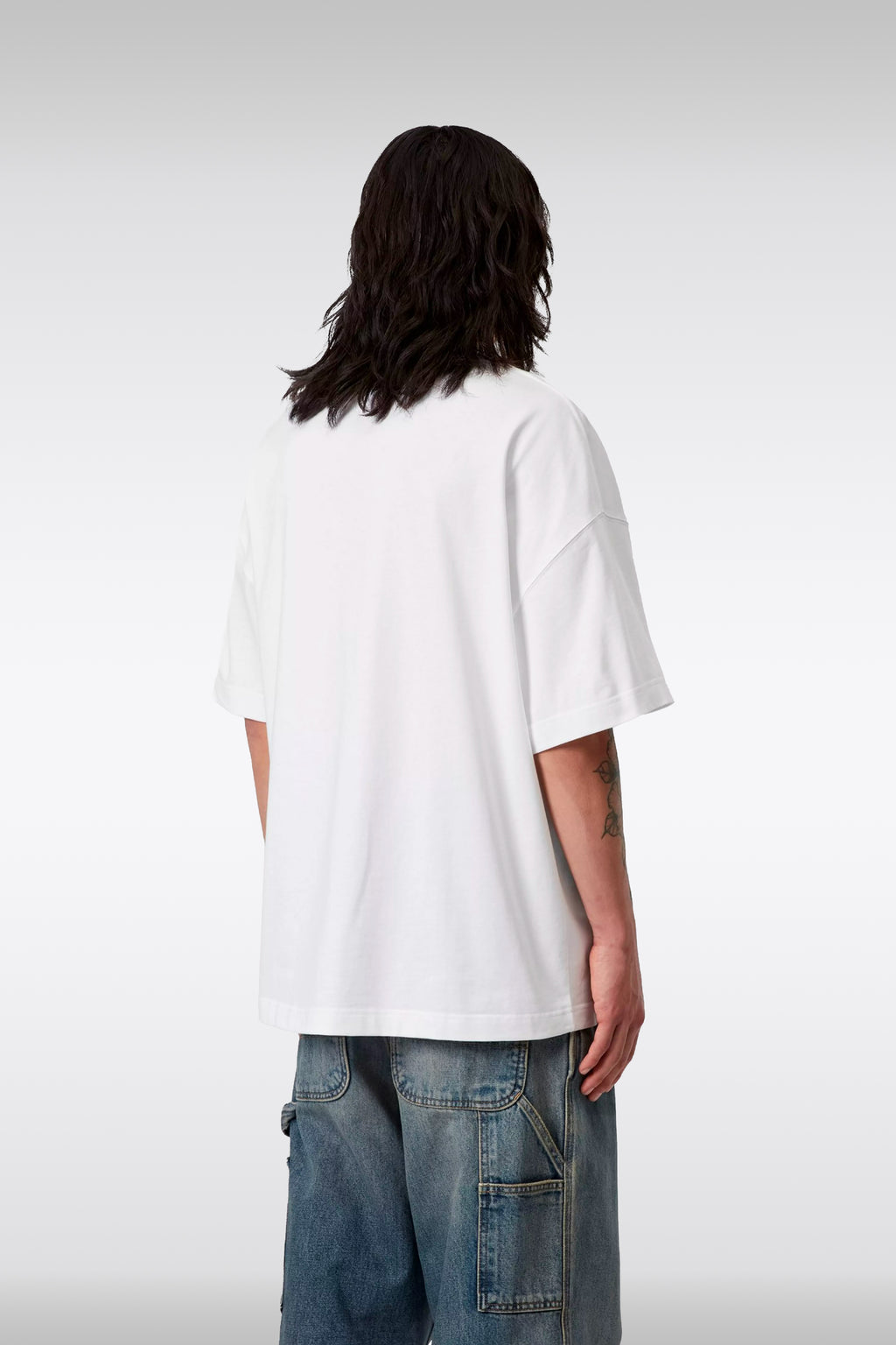 alt-image__T-shirt-bianca-boxy-fit-in-cotone-con-logo-ricamato---S/S-Link-Script-T-Shirt