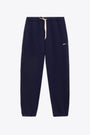 Navy blue cotton sweatpant with logo embroidery 