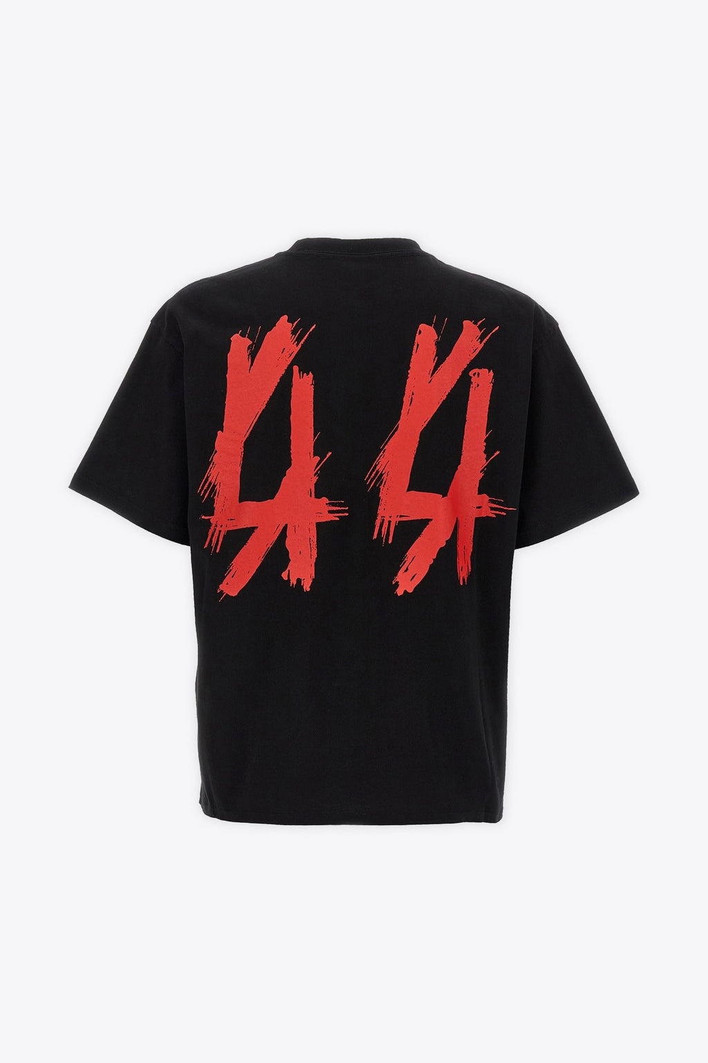 alt-image__Black-cotton-t-shirt-with-red-print---Front-Row-Tee