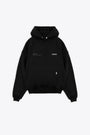 Black cotton hoodie with logo at chest and back - Patron Of The Club Hoodie 