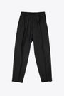 Black wool tailored pant with elastic waistband - Savoys 