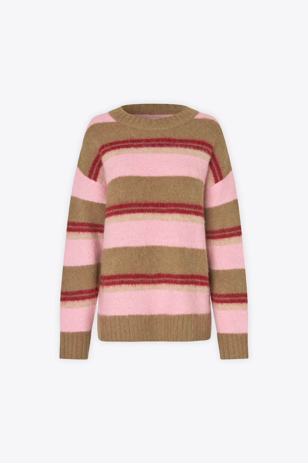 alt-image__Pullover-oversize-in-misto-alpaca-a-righe-beige-e-rosa---Sajeanne-Seater