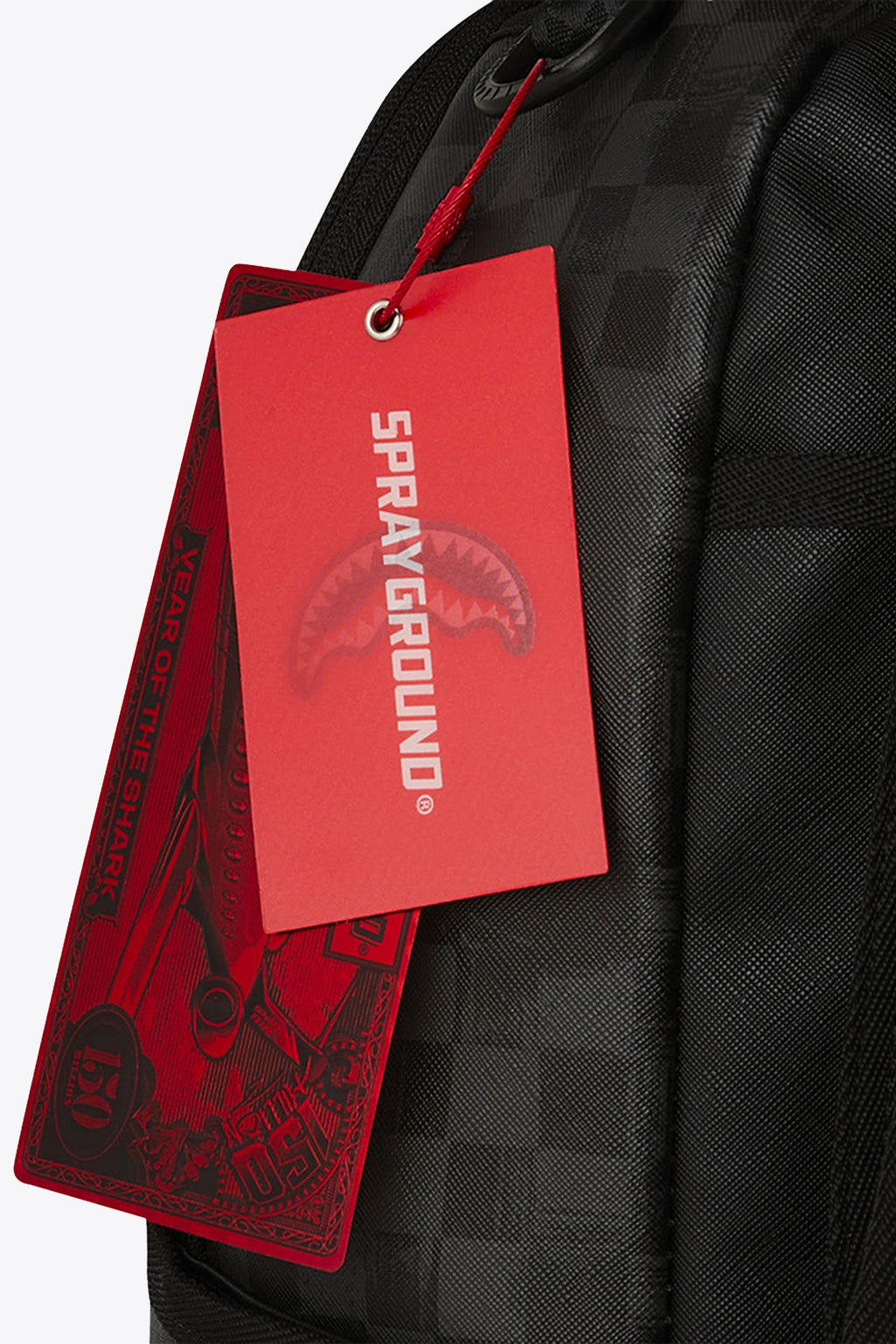 alt-image__Zaino-in-pvc-a-scacchi-nero-con-bocca-shark---Scribble-Shark-Backpack