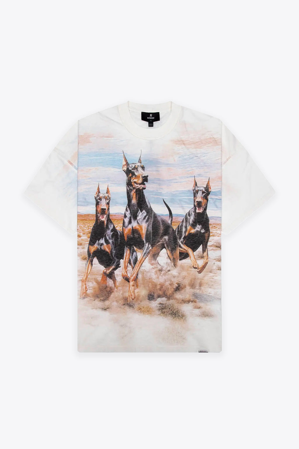 alt-image__T-shirt-in-cotone-panna-con-stampa-grafica-con-Dobermans---Western-Dobermans-T-shirt