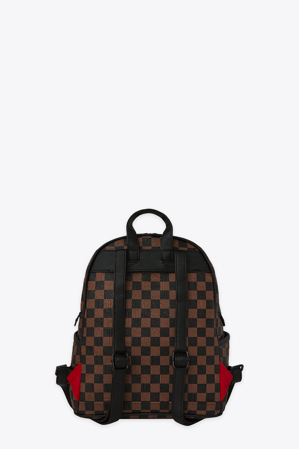 alt-image__Zaino-piccolo-in-pvc-a-scacchi-marrone-e-nero-con-bocca-shark----Check-2-Emboss-Savage-Backpack