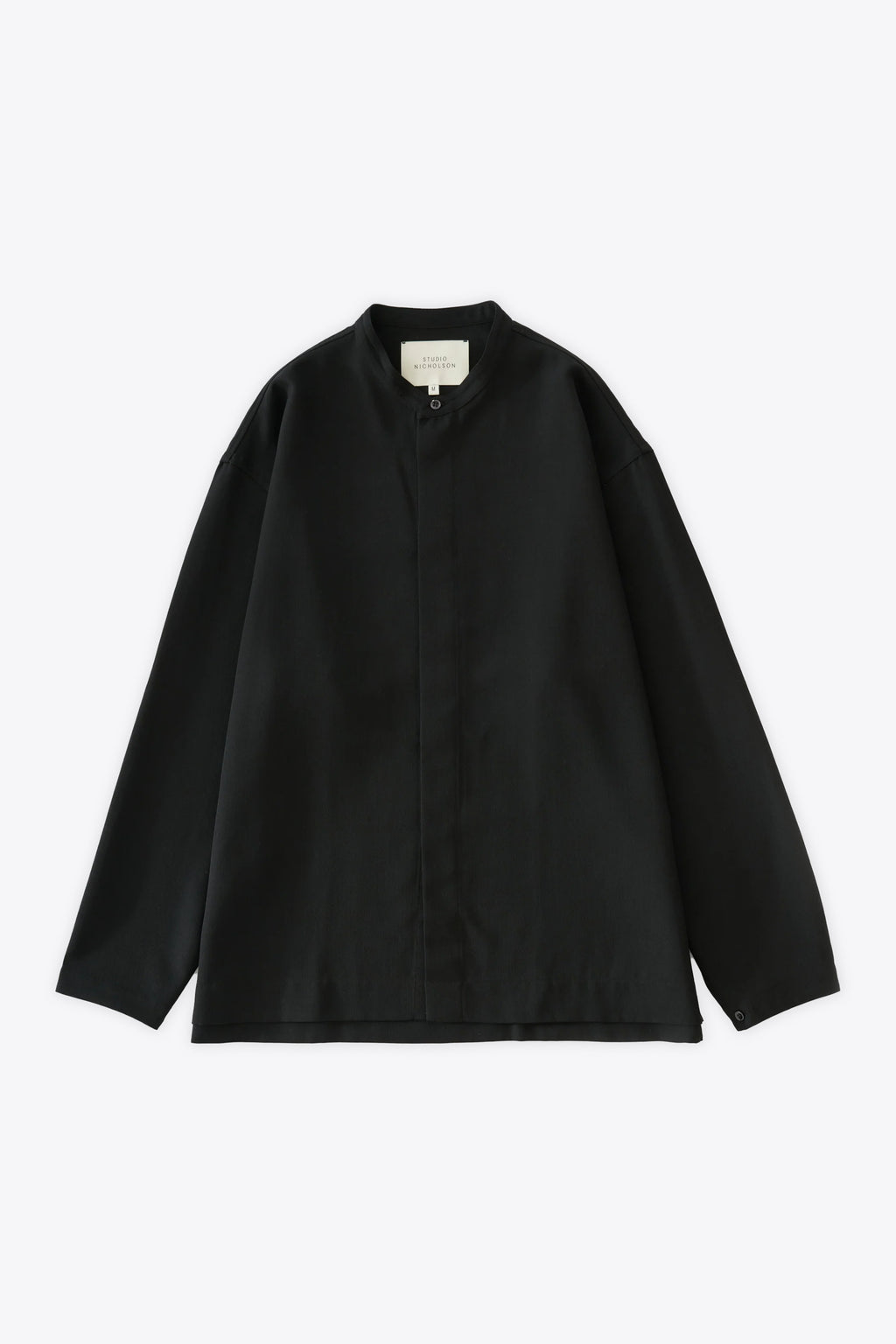 alt-image__Camicia-nera-oversize-in-lana-tecnica-con-collo-a-pistagna---Karst-Shirt