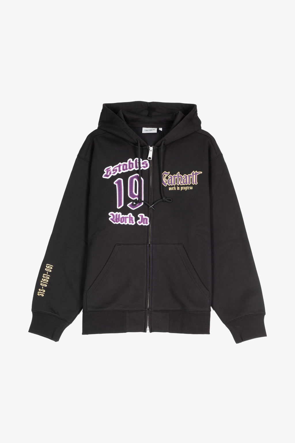 alt-image__Felpa-nera-in-cotone-con-zip-e-cappuccio---Hooded-Dual-Sweat-Jacket