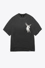 Washed black cotton t-shirt with chest and back print with logo - Archangel T-Shirt 