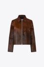 Brown and black calf hair jacket - Salylo Leather Jacket 