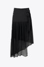 PLEATED ASYMMETRIC MIDI SKIRT-Nero 
