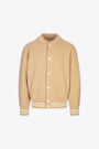 Bomber in cashmere e seta color cammello 