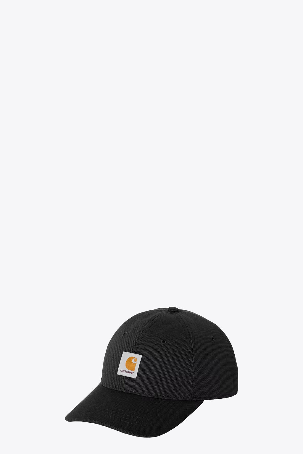 alt-image__Cappello-con-visiera-in-canvas-nero-con-logo-frontale---Canvas-Cap