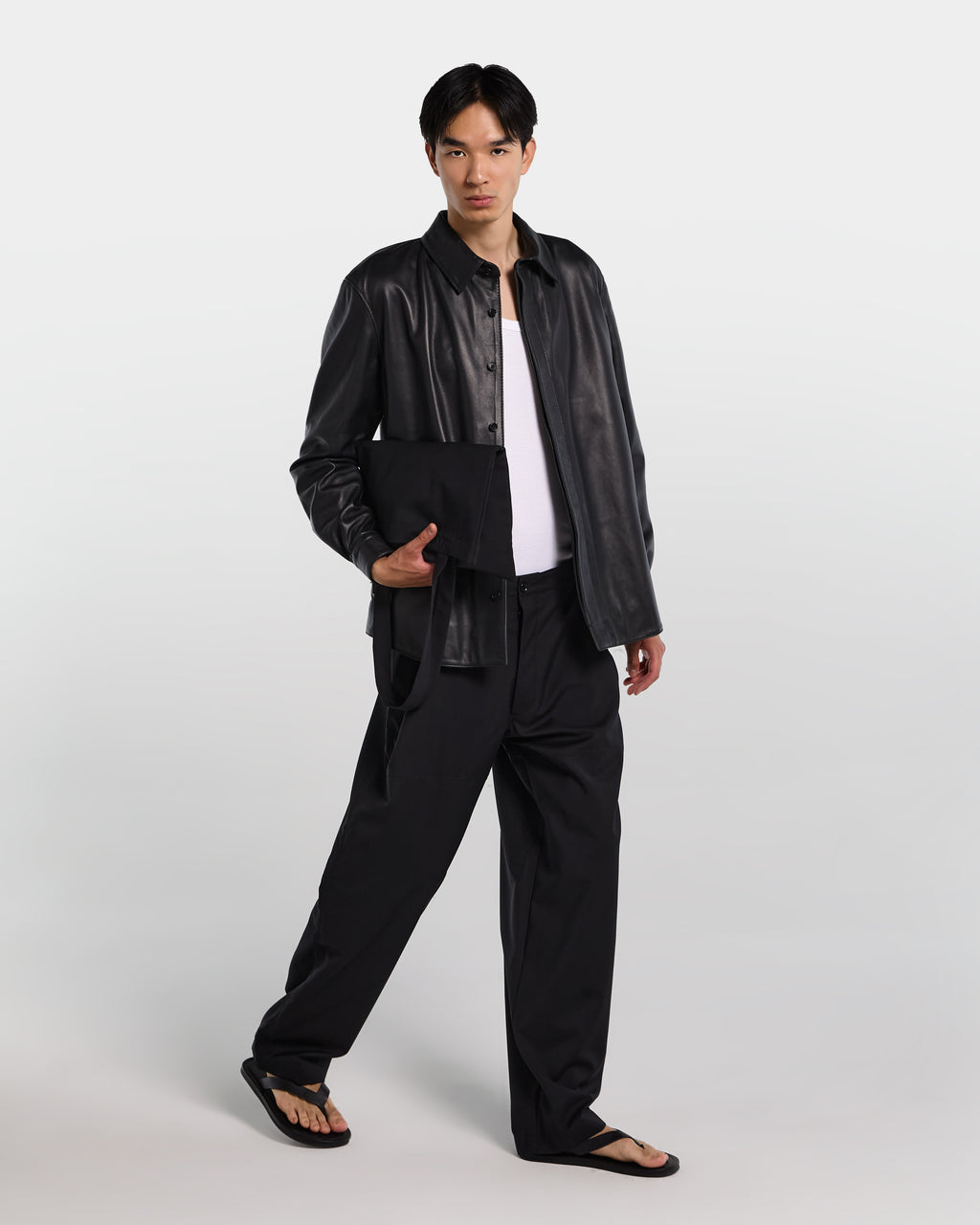 alt-image__Camicia-relaxed-fit-in-pelle-nera---Chicago-Leather-Shirt