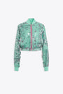 Aquamarine green bandana printed track jacket with sequins - Track Jacket Paillettes Bandana  