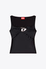 Black stretch jersey tank top with Oval D logo - T Amai 