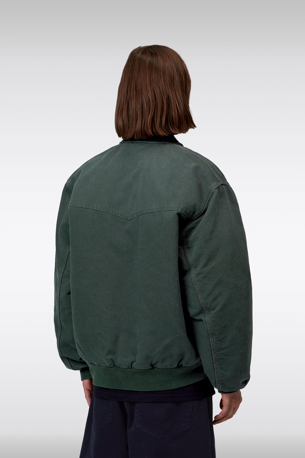 alt-image__Giubbotto-in-canvas-verde-dall'aspetto-usurato-con-colletto-in-velluto-a-coste---OG-Santa-Fe-Jacket