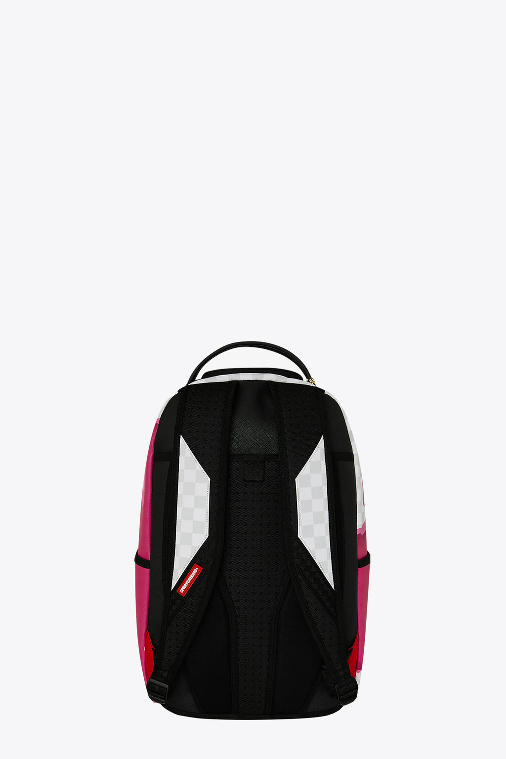 alt-image__White-and-grey-check-pvc-backpack-with-pink-torn-detail----3D-Check-Backpack