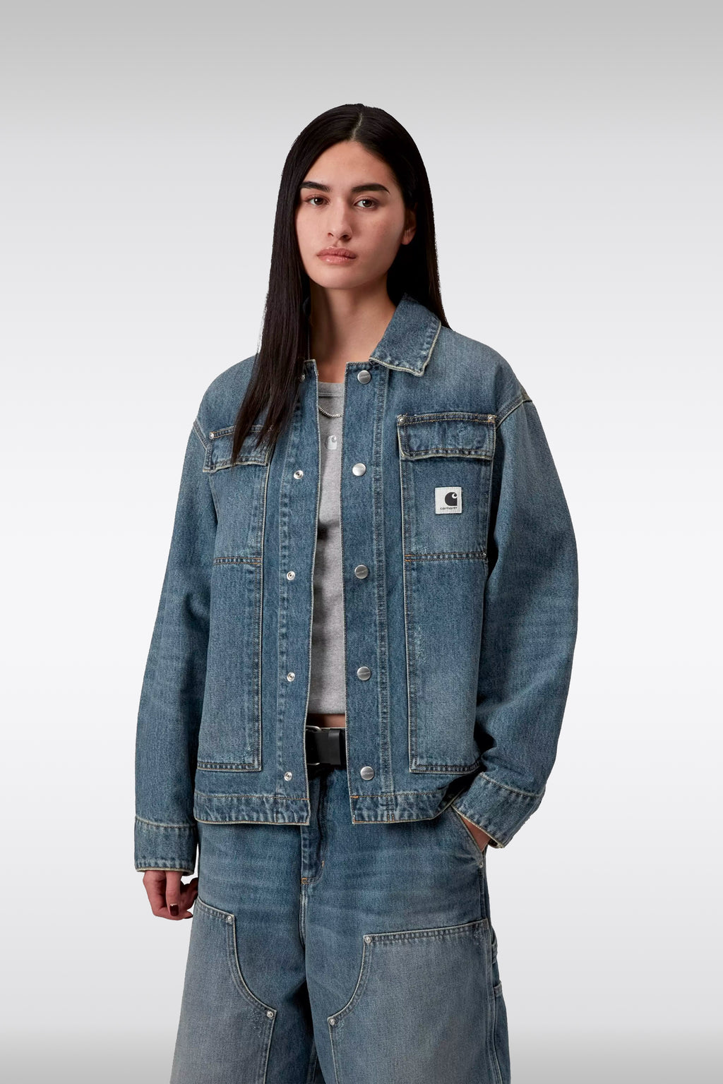 alt-image__Giubbotto-in-denim-blu-sabbiato-loose-fit---W'-OG-Arctic-Jacket
