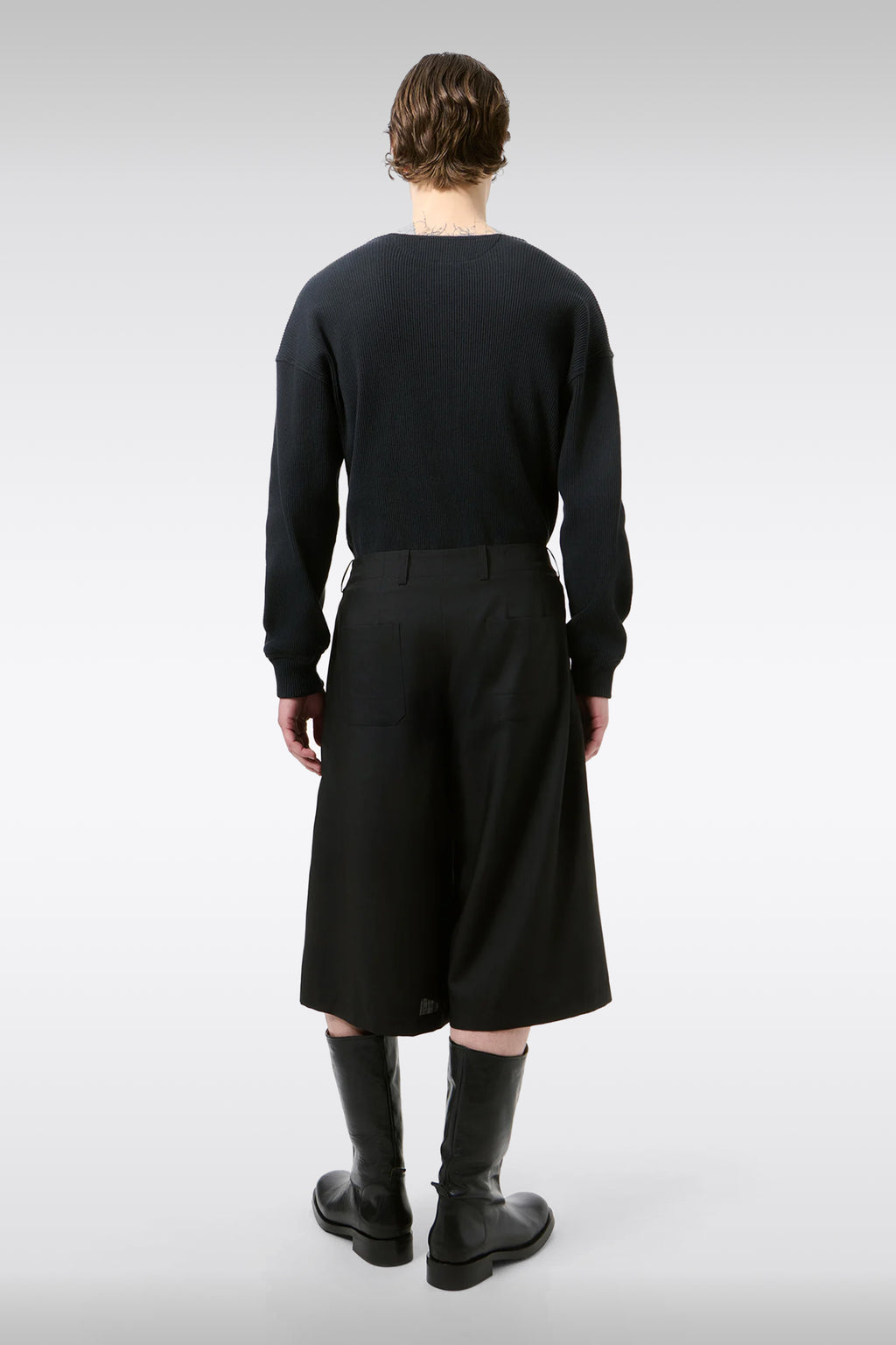 alt-image__Bermuda-baggy-in-frescolana-nero-con-doppia-pince---Split-Shorts