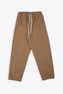 Pantalone in cotone marrone chiaro con cuciture a contrasto - Jogger Stretch 