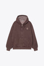 Felpa oversize in cotone bordeaux con cappuccio e zip - Hooded Vista Jacket 