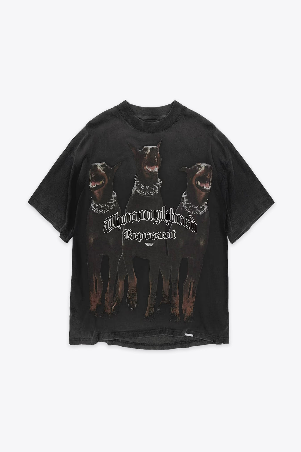alt-image__Vintage-black-cotton-t-shirt-with-front-graphic-print---Thoroughbred-T-shirt