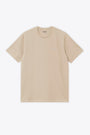 T-shirt beige in cotone con logo ricamato al petto - S/S Script Embroidery T-Shirt 