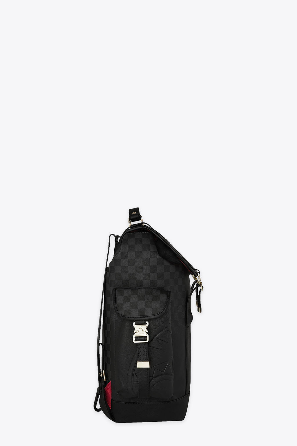 alt-image__Zaino-in-pvc-nero-a-scacchi-con-tasche-laterali---Spritz-Black-Monte-Carlo-Backback