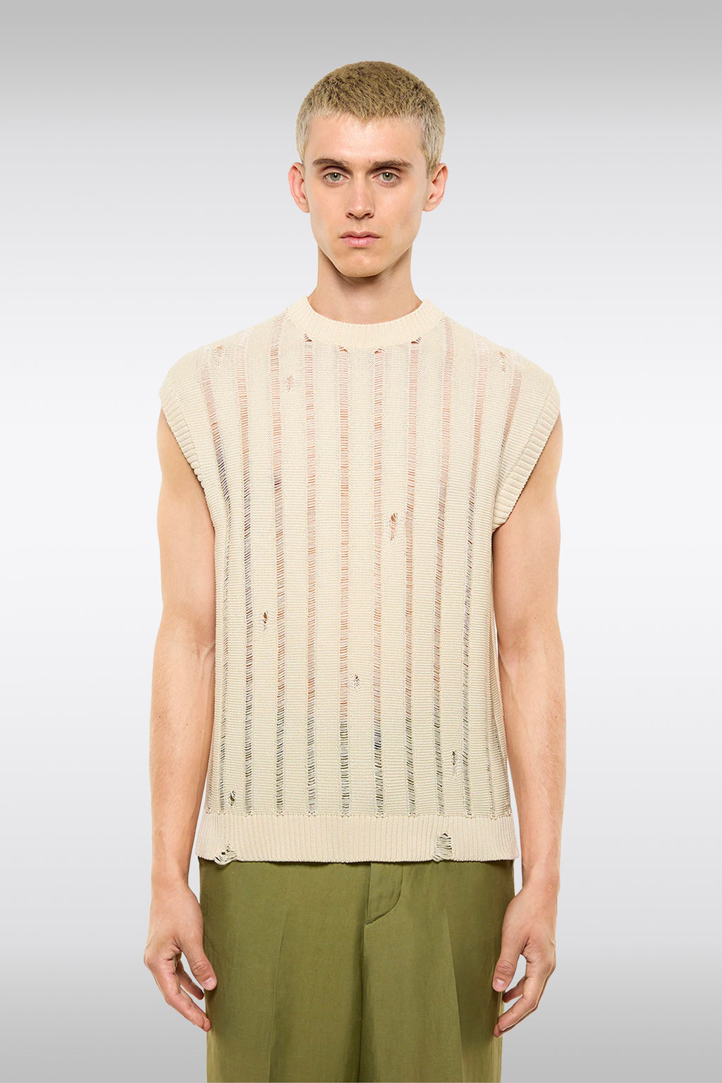 alt-image__Smanicato-beige-in-maglia-di-cotone-a-coste-con-rotture