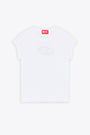White cotton t-shirt with Oval D cut-out logo - T Angie 