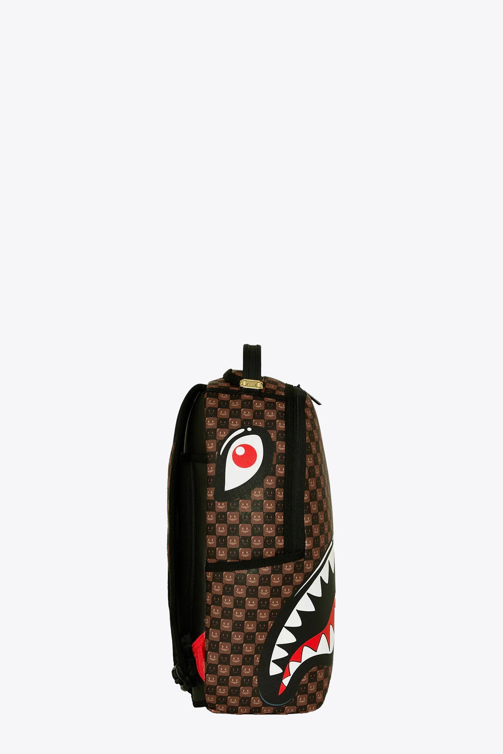 alt-image__Zaino-in-pvc-marrone-a-scacchi-con-smiles-e-bocca-shark----Shark-in-Paris-WTF-Bubbly-Brownj-Check-Backpack