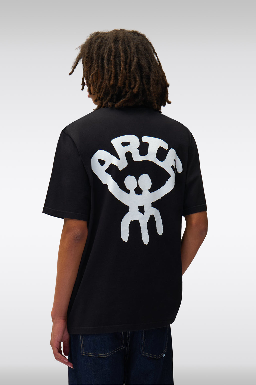 alt-image__T-shirt-nera-in-cotone-con-stampa-grafica-sul-retro---Arte-Together-T-shirt