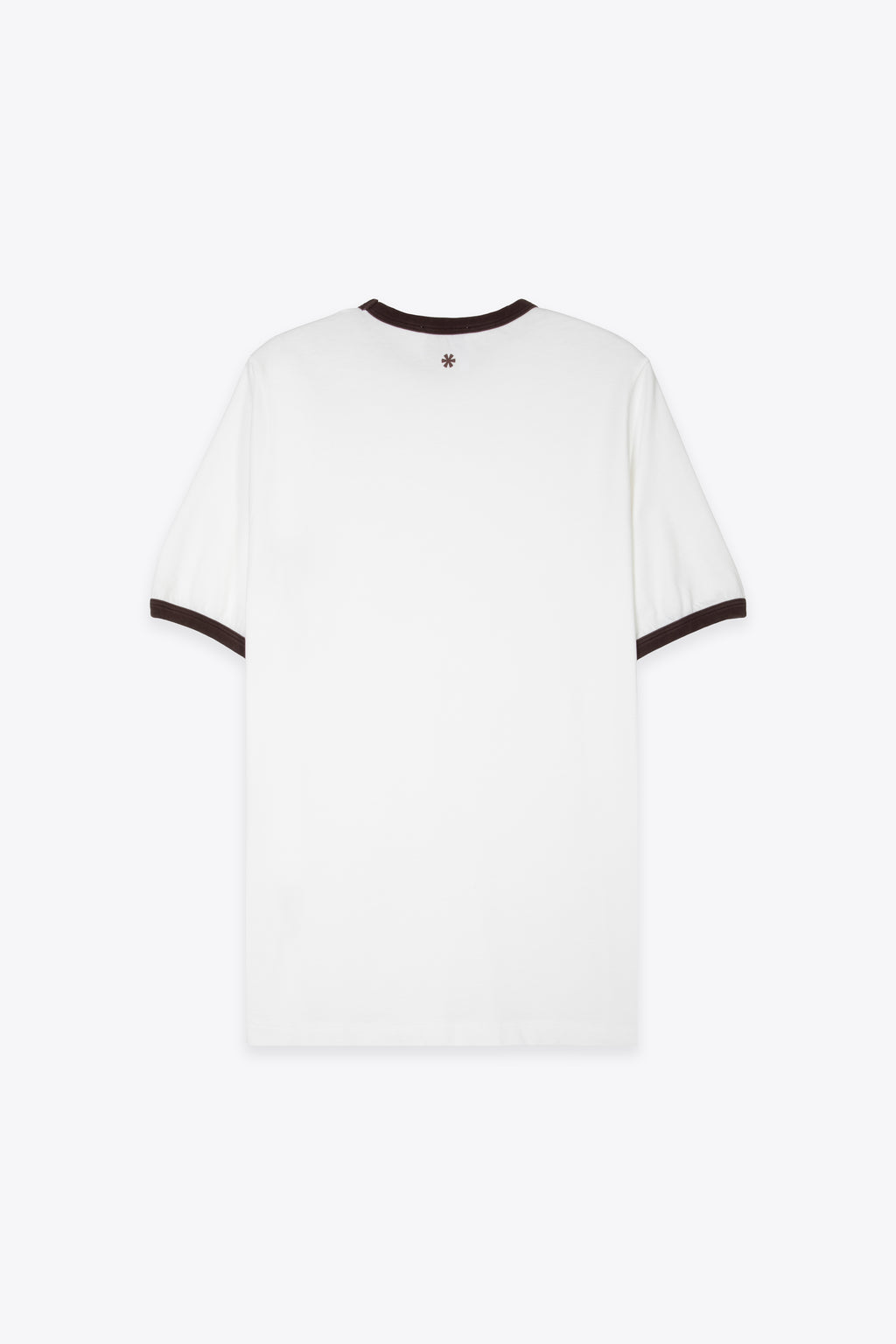 alt-image__T-shirt-bianca-in-cotone-con-girocollo-e-bordo-manica-marrone---Muscle-Tee