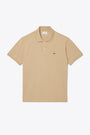 Polo in cotone piquè ultra leggero beige regular fit 