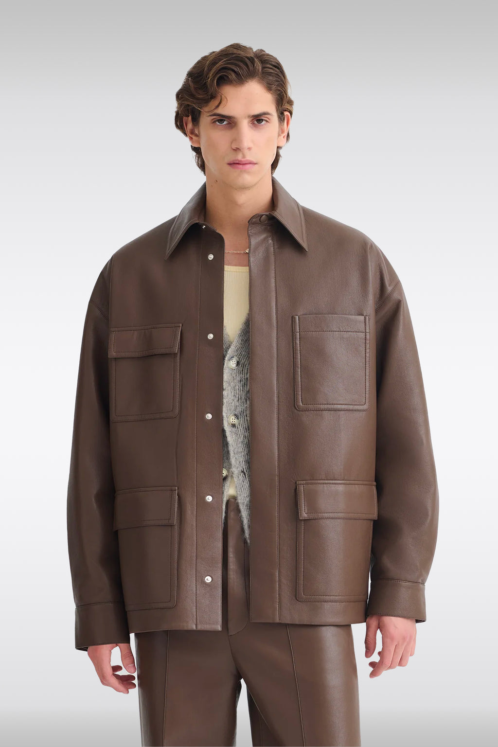 alt-image__Mocha-brown-faux-leather-overshirt---Chasin
