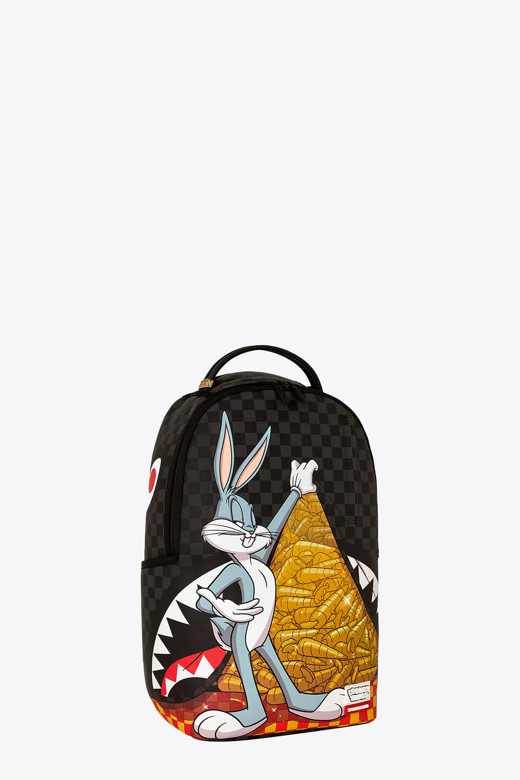 alt-image__Zaino-in-pvc-nero-a-scacchi-con-stampa-Bugs-Bunny---Looney-Carrot-Stash-Backpack