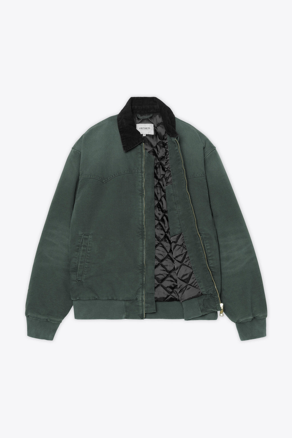 alt-image__Giubbotto-in-canvas-verde-dall'aspetto-usurato-con-colletto-in-velluto-a-coste---OG-Santa-Fe-Jacket