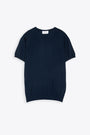 T-shirt in filo di cotone blu navy 