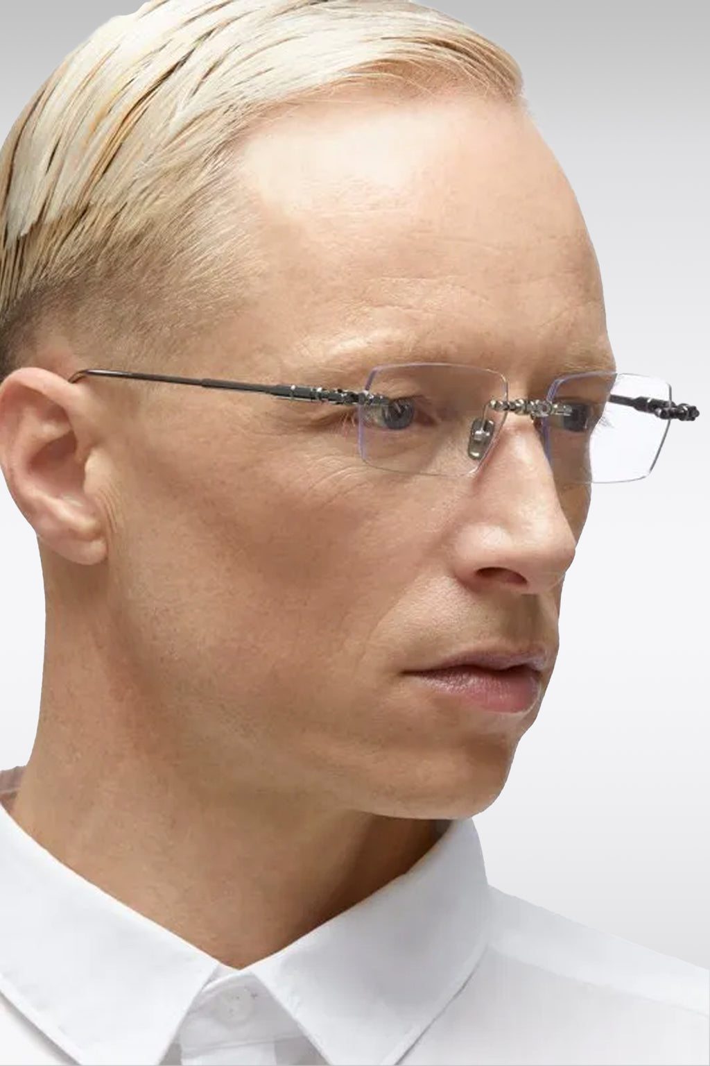 alt-image__Rimless-glasses-with-transparent-squared-lenses---H61