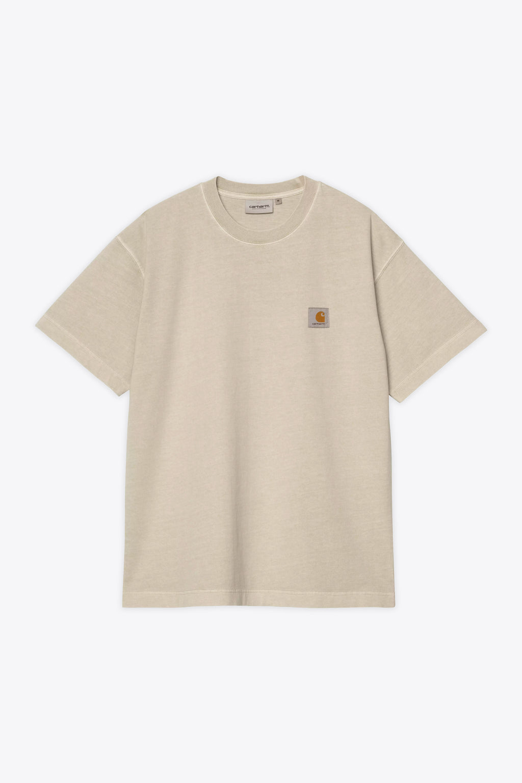 alt-image__T-shirt-in-cotone-color-sabbia-con-logo-al-petto---S/S-Vista-T-Shirt