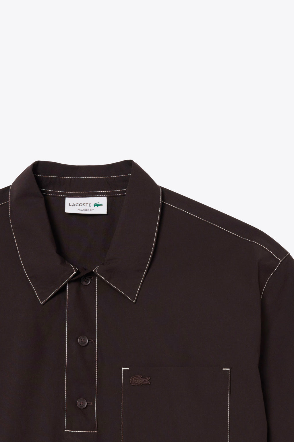 alt-image__Brown-poplin-cotton-polo-shirt-with-contrast-stitching
