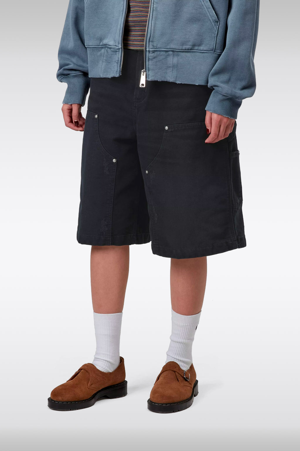 alt-image__Stonewashed-black-denim-baggy-shorts-with-reinforced-knees---W'-Nixon-Double-Knee-Short