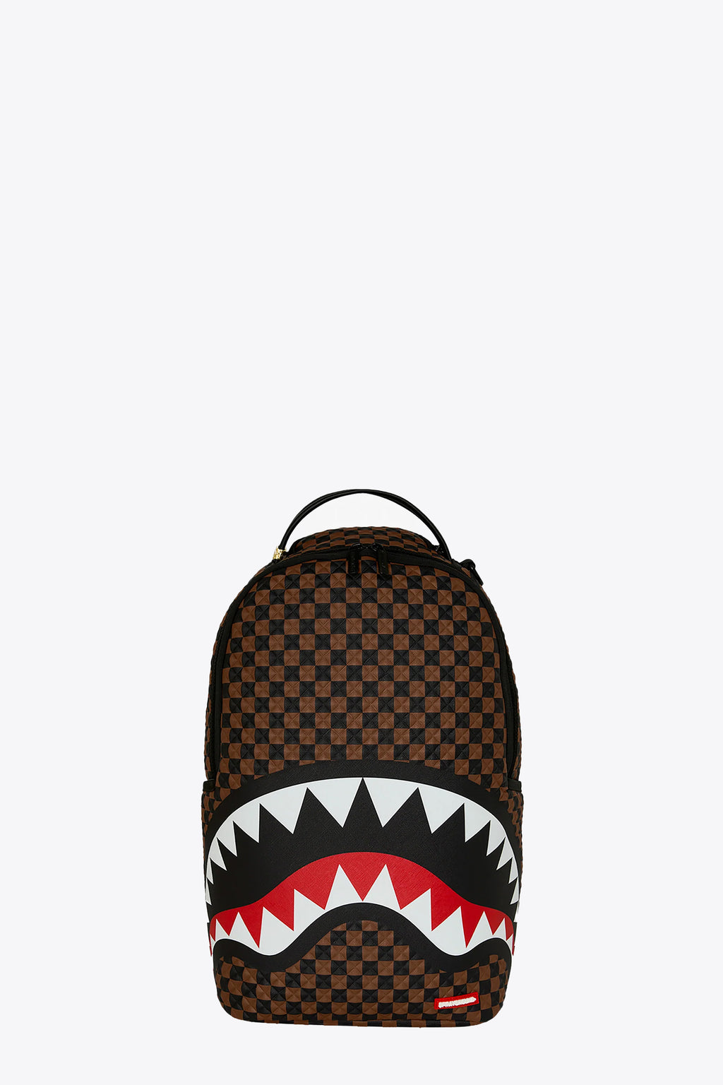 alt-image__Brown-and-black-3D-check-pvc-backpack-with-shark-mouth-signature---Shark-in-Paris-Pyramid-Backpack