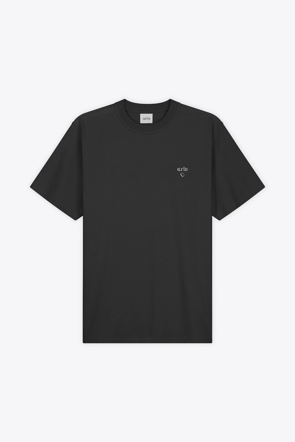 alt-image__T-shirt-nera-in-cotone-con-logo-ricamato-al-petto---Arte-Heart-T-shirt