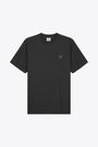 T-shirt nera in cotone con logo ricamato al petto - Arte Heart T-shirt 