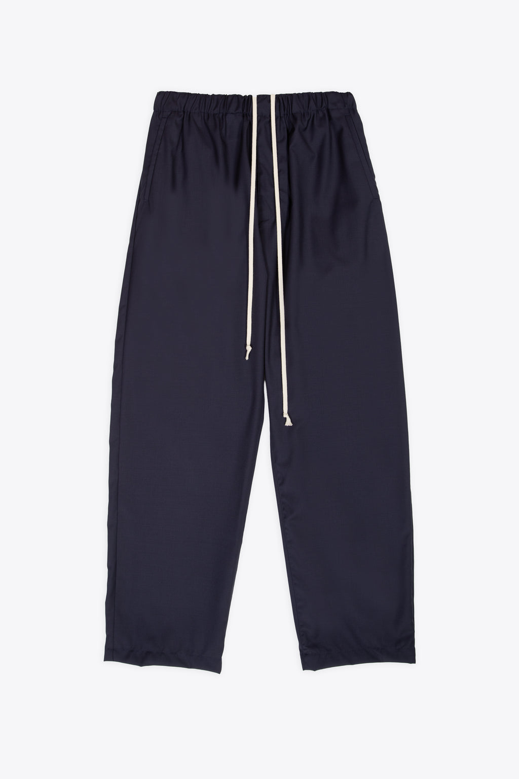 alt-image__Pantalone-loose-fit-in-frescolana-blu-navy-con-elastico-in-vita-e-coulisse---Jogger-Pant