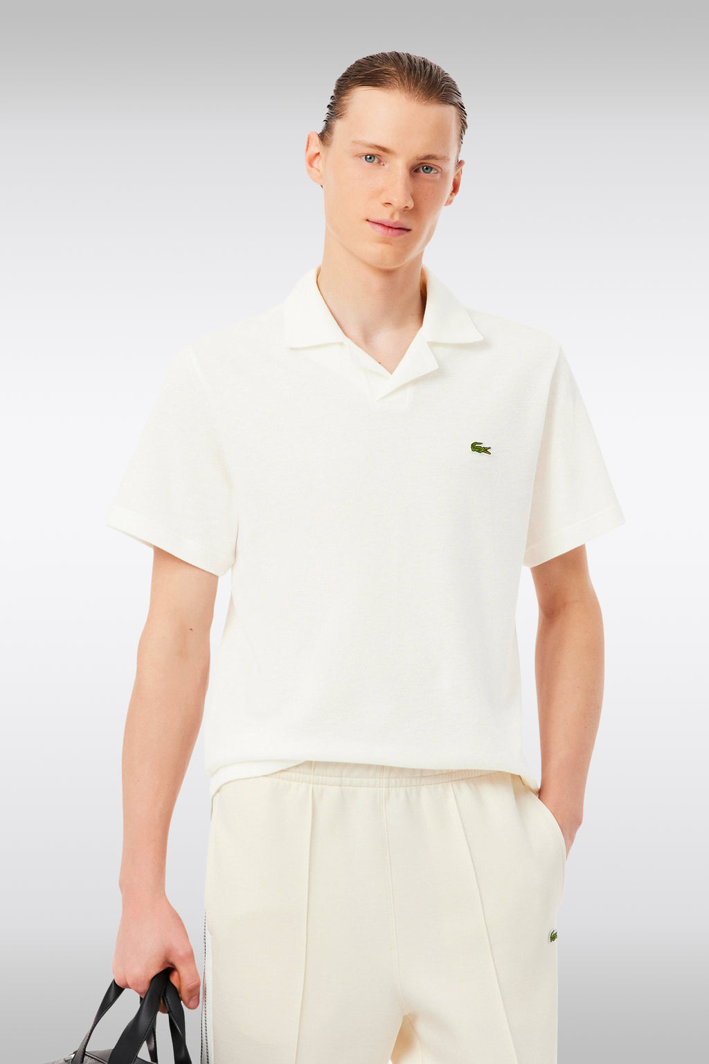 alt-image__White-linen-blend-piquè-polo-shirt