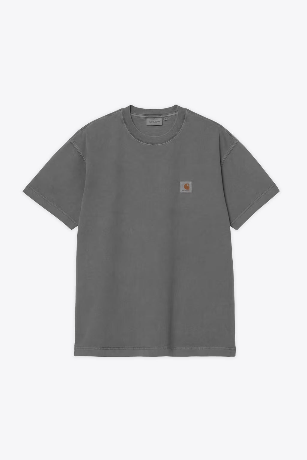 alt-image__T-shirt-in-cotone-grigio-antracite-con-logo-al-petto---S/S-Vista-T-Shirt
