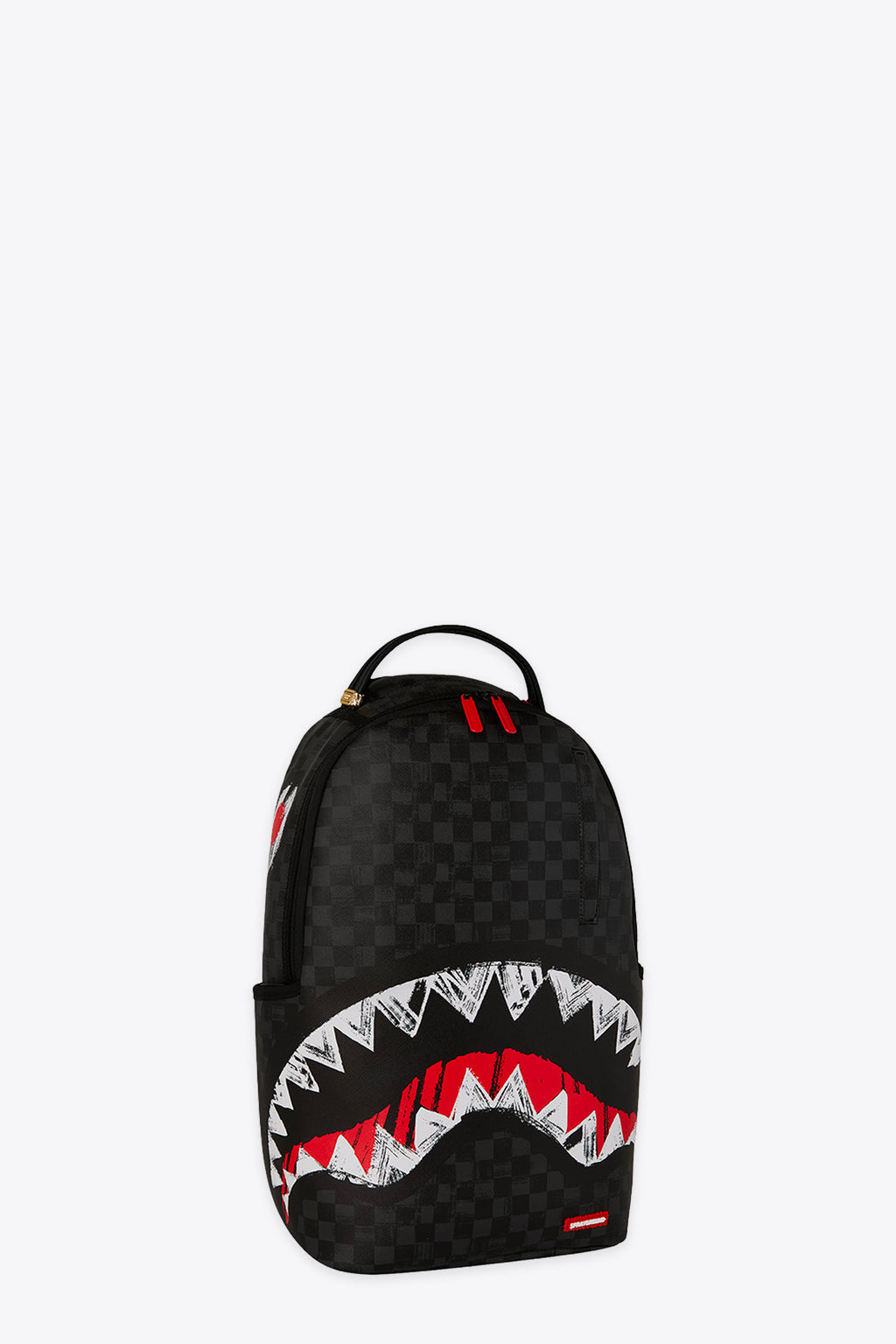 alt-image__Zaino-in-pvc-a-scacchi-nero-con-bocca-shark---Scribble-Shark-Backpack