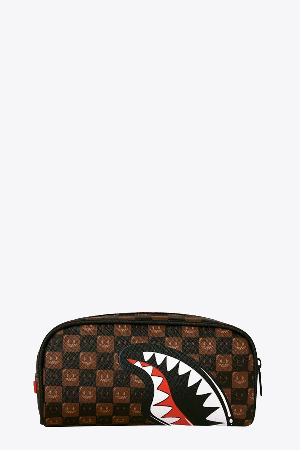alt-image__Astuccio-in-pvc-marrone-a-scacchi-con-smiles-e-bocca-shark---Shark-in-Paris-WTF-Bubbly-Brown-Check-Pouch